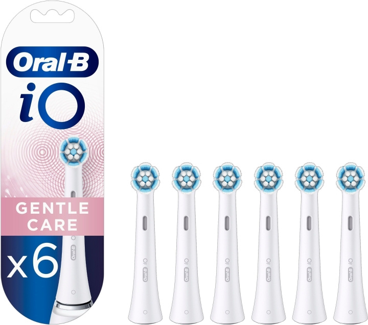 Oral B iO Gentle Care -harjaspää, valkoinen, 6 kpl ryhmässä KAUNEUS JA TERVEYS / Suunhoito / Sähköhammasharjat Tarvikkeet @ TP E-commerce Nordic AB (C57744)