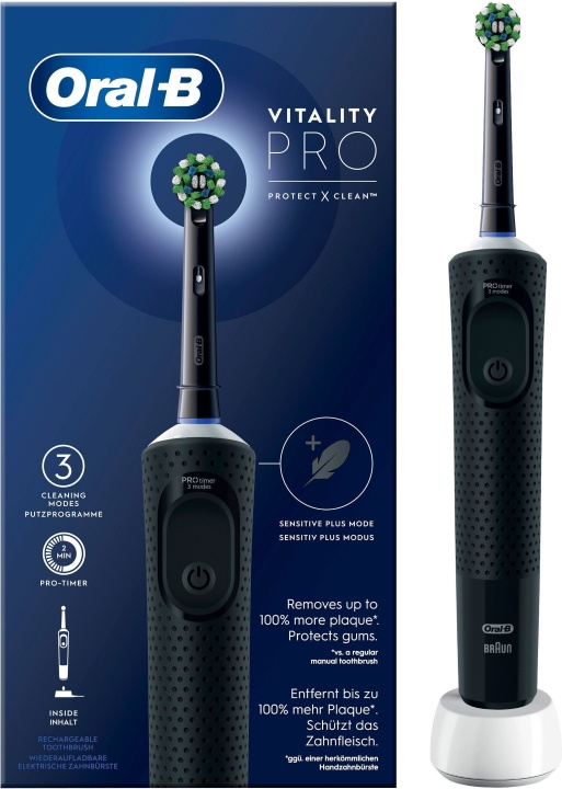 Oral B Vitality Pro Black -sähköhammasharja, musta ryhmässä KAUNEUS JA TERVEYS / Suunhoito / Sähköhammasharjat @ TP E-commerce Nordic AB (C57753)