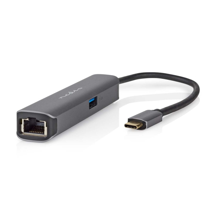 Nedis USB N Moniporttisovitin | USB 3.2 Gen 1 | USB-C™ Uros | HDMI™ Ulostulo / RJ45 Naaras / USB-A Naaras / USB-C™ Naaras | 5 Gbps | 0.20 m | Pyöreä | Kullattu | PVC | Antrasiitti | Laatikko ryhmässä TIETOKOONET & TARVIKKEET / Kannettavat tietokoneet & tarvikkeet / Telakka @ TP E-commerce Nordic AB (C57839)