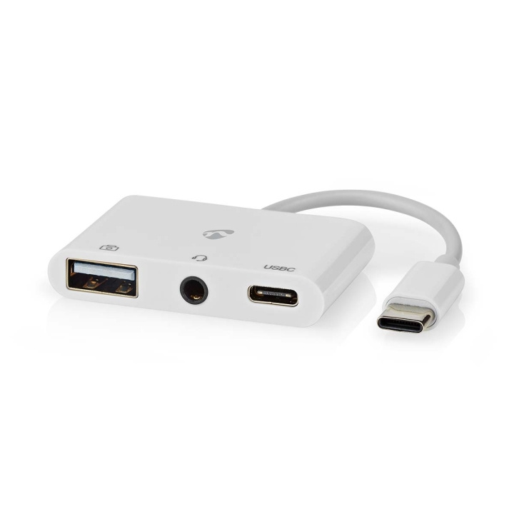 Nedis USB N Moniporttisovitin | USB 2.0 | USB-C™ Uros | USB-A Naaras / USB-C™ Naaras / 3.5 mm naaras | 480 Mbps | 0.10 m | Pyöreä | Niklattu | PVC | Valkoinen | Laatikko ryhmässä TIETOKOONET & TARVIKKEET / Tietokonetarvikkeet / USB-telakat @ TP E-commerce Nordic AB (C57851)