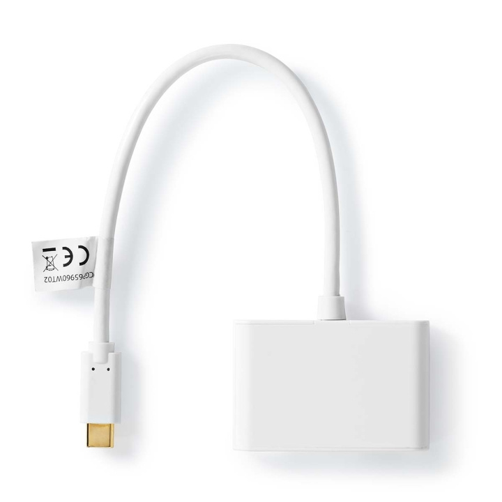 Nedis USB N Moniporttisovitin | USB 3.2 Gen 1 | USB-C™ Uros | 2x USB-A | 5 Gbps | 0.20 m | Pyöreä | Niklattu | PVC | Valkoinen | Muovipussi ryhmässä TIETOKOONET & TARVIKKEET / Tietokonetarvikkeet / USB-telakat @ TP E-commerce Nordic AB (C57859)