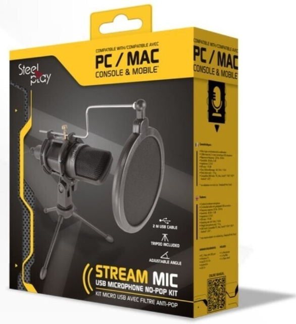 Steelplay USB Stream Mic -mikrofoni, PC ryhmässä TIETOKOONET & TARVIKKEET / GAMING / Tarvikkeet pelaamiseen @ TP E-commerce Nordic AB (C58015)