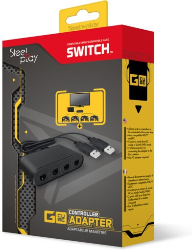 Steelplay GameCube Controller Adapter -neliporttinen adapteri, Switch ryhmässä KODINELEKTRONIIKKA / Pelikonsolit & Tarvikkeet / Nintendo Switch / Tarvikkeet @ TP E-commerce Nordic AB (C58020)