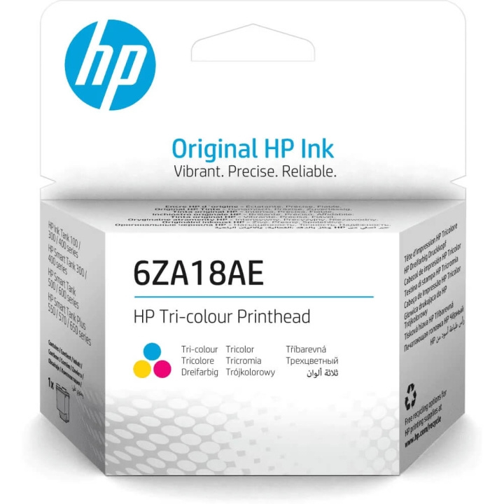 HP Printhead 6ZA18AE Tri-colour ryhmässä TIETOKOONET & TARVIKKEET / Tulostimet & Tarvikkeet / Musteet ja väriaineet / Mustepatruunat / HP @ TP E-commerce Nordic AB (C58630)