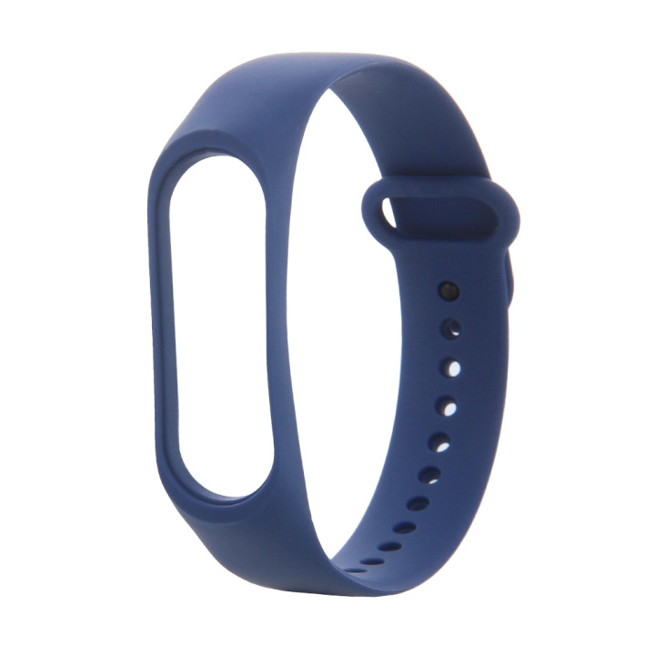 Silikoniranneke Xiaomi Mi Band 3 / 4, keskiyön sininen ryhmässä URHEILU, VAPAA-AIKA JA HARRASTUS / Urheilu- ja sykekellot / Tarvikkeet @ TP E-commerce Nordic AB (C58804)