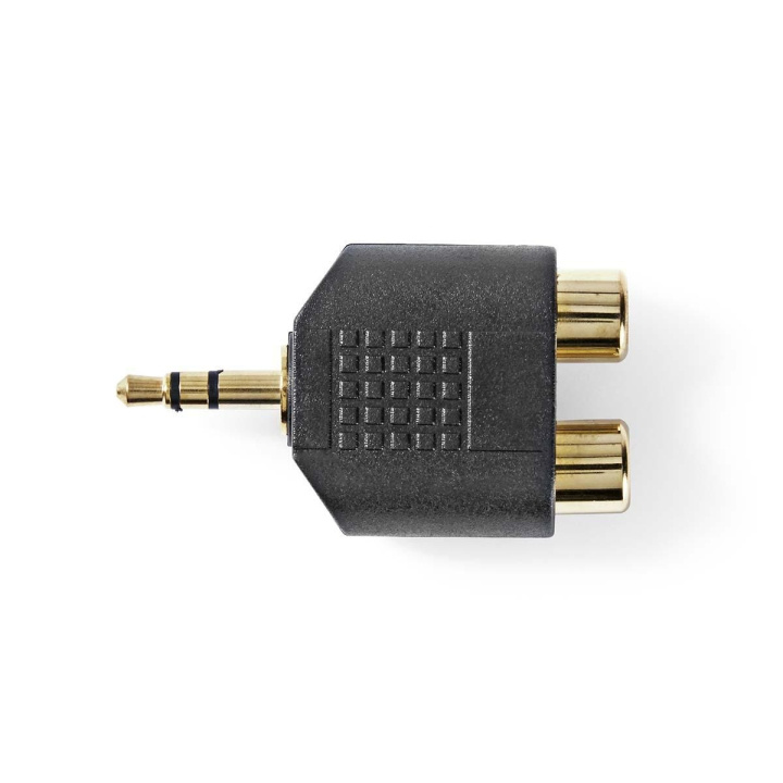 Nedis Stereoäänisovitin | 3.5 mm uros | 2x RCA Naaras | Kullattu | Suora | ABS-Muovi | Musta | 10 kpl | Kirjekuori ryhmässä KODINELEKTRONIIKKA / Kaapelit & Sovittimet / Analoginen ääni / Sovittimet @ TP E-commerce Nordic AB (C58977)