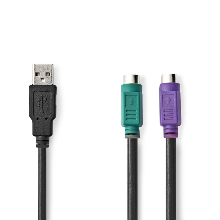 Nedis 2 in 1 kaapeli | USB 2.0 | USB-A Uros | 2x PS/2 Naaras | 480 Mbps | 0.30 m | Niklattu | Pyöreä | PVC | Musta | Laatikko ryhmässä TIETOKOONET & TARVIKKEET / Kaapelit & Sovittimet / USB / USB-A / Kaapelit @ TP E-commerce Nordic AB (C58984)