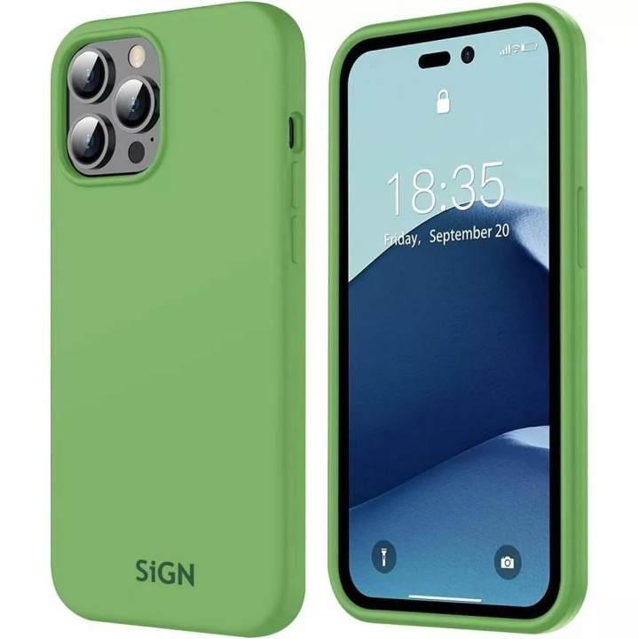 sign Liquid Silicone Case for iPhone 14 Pro Max - Jade Green ryhmässä ÄLYPUHELIMET JA TABLETIT / Puhelimen suojakotelo / Apple / iPhone 14 @ TP E-commerce Nordic AB (C59738)