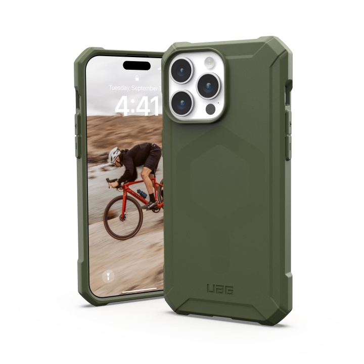 Urban Armor Gear iPhone 15 Pro Max Essential Armor Magsafe - Oliivin värinen ryhmässä ÄLYPUHELIMET JA TABLETIT / Puhelimen suojakotelo / Apple / iPhone 15 @ TP E-commerce Nordic AB (C59782)