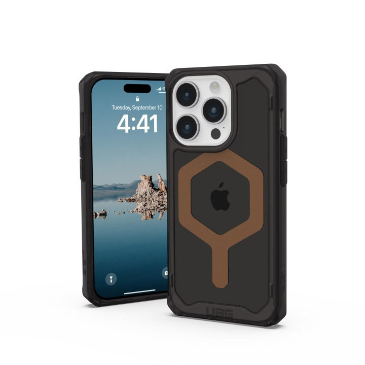 Urban Armor Gear iPhone 15 Pro Plyo Magsafe - Black/Bronze ryhmässä ÄLYPUHELIMET JA TABLETIT / Puhelimen suojakotelo / Apple / iPhone 15 @ TP E-commerce Nordic AB (C59803)