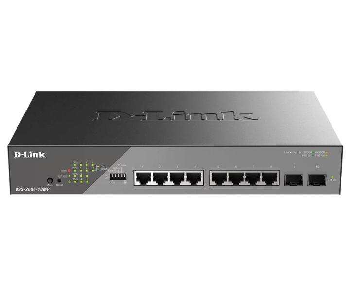 D-Link 10-Port Gigabit Ethernet PoE+ Surveillance Switch ryhmässä TIETOKOONET & TARVIKKEET / Verkko / Kytkimet / 10/100Mbps @ TP E-commerce Nordic AB (C59847)