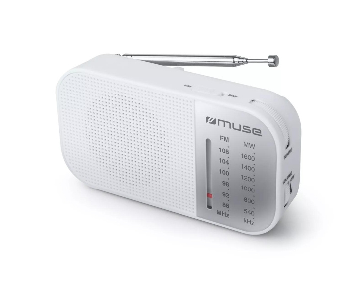 MUSE M-025 RW Radio Portable FM/AM White ryhmässä KODINELEKTRONIIKKA / Ääni & Kuva / Kotiteatteri, HiFi ja kannettavat / Radio & Herätyskellot / Radio @ TP E-commerce Nordic AB (C59955)