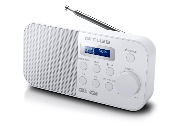 MUSE M-109 DBW Radio Portable DAB+/FM White ryhmässä KODINELEKTRONIIKKA / Ääni & Kuva / Kotiteatteri, HiFi ja kannettavat / Radio & Herätyskellot / Radio @ TP E-commerce Nordic AB (C59957)