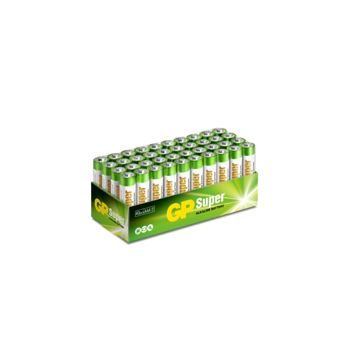 GP Super Alkaline AAA 40 Pack (S) ryhmässä KODINELEKTRONIIKKA / Paristot & Laturit / Akut / AAA @ TP E-commerce Nordic AB (C59986)