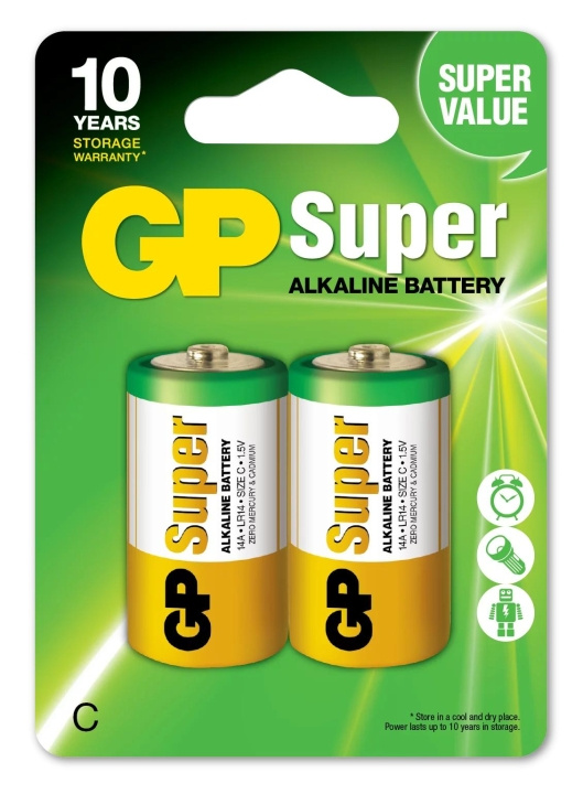 GP Super Alkaline C 2 Pack (B) ryhmässä KODINELEKTRONIIKKA / Paristot & Laturit / Akut / Muut @ TP E-commerce Nordic AB (C59988)