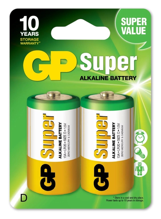 GP Super Alkaline D 2-pakkaus (B) ryhmässä KODINELEKTRONIIKKA / Paristot & Laturit / Akut / Muut @ TP E-commerce Nordic AB (C59990)