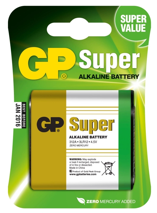 GP Super Alkaline 4,5V 1 Pack (B) ryhmässä KODINELEKTRONIIKKA / Paristot & Laturit / Akut / Muut @ TP E-commerce Nordic AB (C59992)