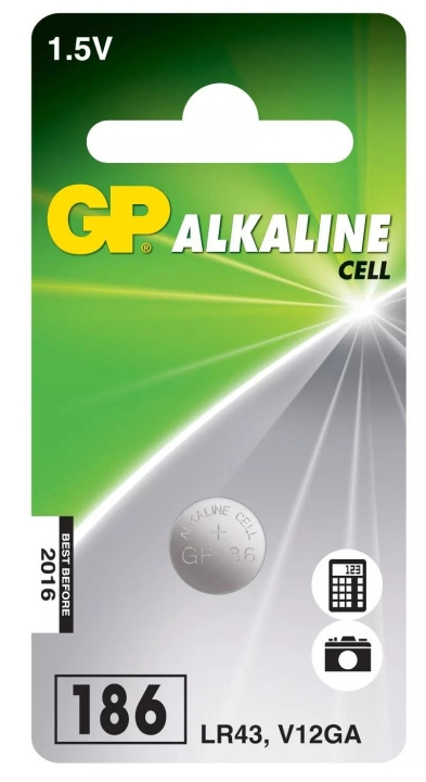 GP LR43 alkalinen kolikko, 1 pakkaus (B) ryhmässä KODINELEKTRONIIKKA / Paristot & Laturit / Akut / Nappiparistot @ TP E-commerce Nordic AB (C59993)