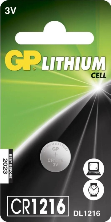 GP CR1216 Lithium Coin, 1 Pack (B) ryhmässä KODINELEKTRONIIKKA / Paristot & Laturit / Akut / Nappiparistot @ TP E-commerce Nordic AB (C59998)