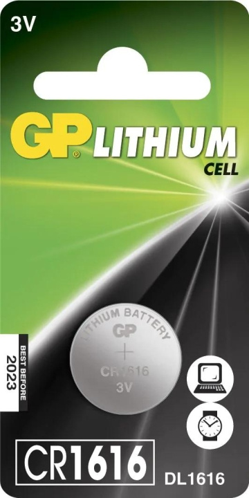 GP CR1616 Lithium Coin 1 Pack (B) ryhmässä KODINELEKTRONIIKKA / Paristot & Laturit / Akut / Nappiparistot @ TP E-commerce Nordic AB (C60002)