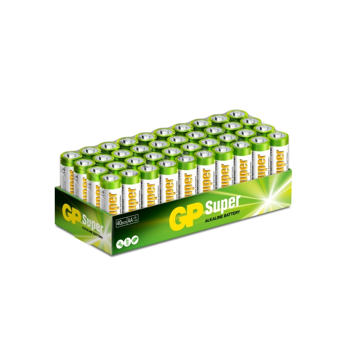 GP Super Alkaline AA 40 Pack (S) ryhmässä KODINELEKTRONIIKKA / Paristot & Laturit / Akut / AA @ TP E-commerce Nordic AB (C60022)