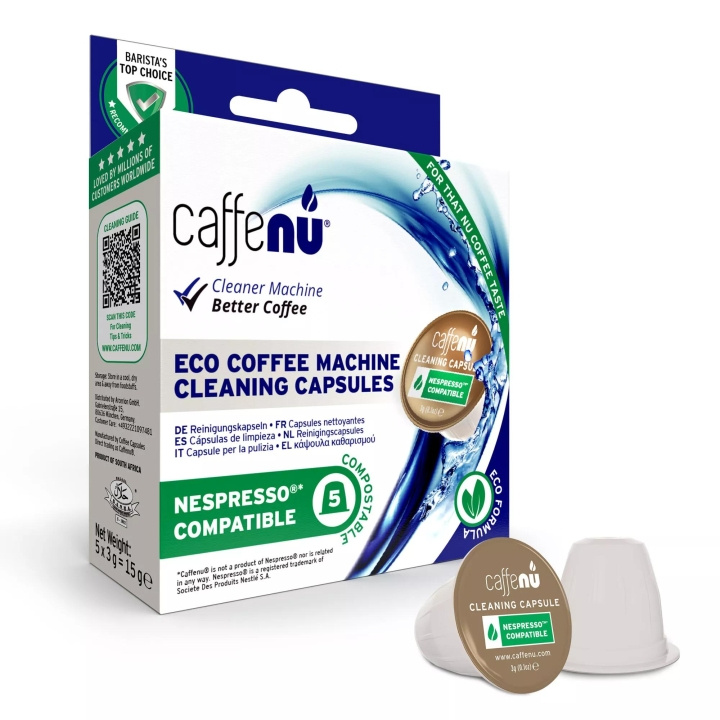 caffenu Eco Formula Cleaning Capsules Nespresso comp. 5pk ryhmässä KOTI, TALOUS JA PUUTARHA / Kodinkoneet / Kahvikoneet ja tarvikkeet / Kapselit, suodatinpussit & Tarvikkeet @ TP E-commerce Nordic AB (C60048)