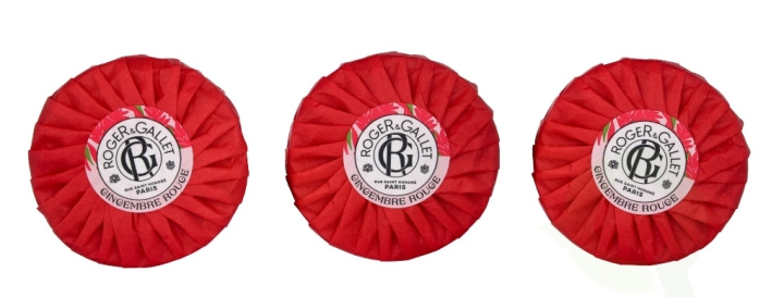 Roger & Gallet Gingembre Rouge Giftset 300 g Soap Bar - 3x100gr ryhmässä KAUNEUS JA TERVEYS / Lahjapakkaukset / Naisten lahjapakkaukset @ TP E-commerce Nordic AB (C60343)