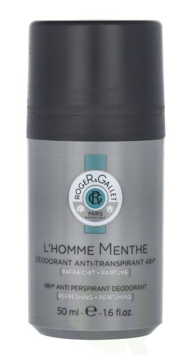 Roger & Gallet L\'Homme Menthe Deo Roll-On 50 ml 48H Anti Perspirant ryhmässä KAUNEUS JA TERVEYS / Tuoksut & Parfyymit / Deodorantit / Miesten deodorantit @ TP E-commerce Nordic AB (C60355)