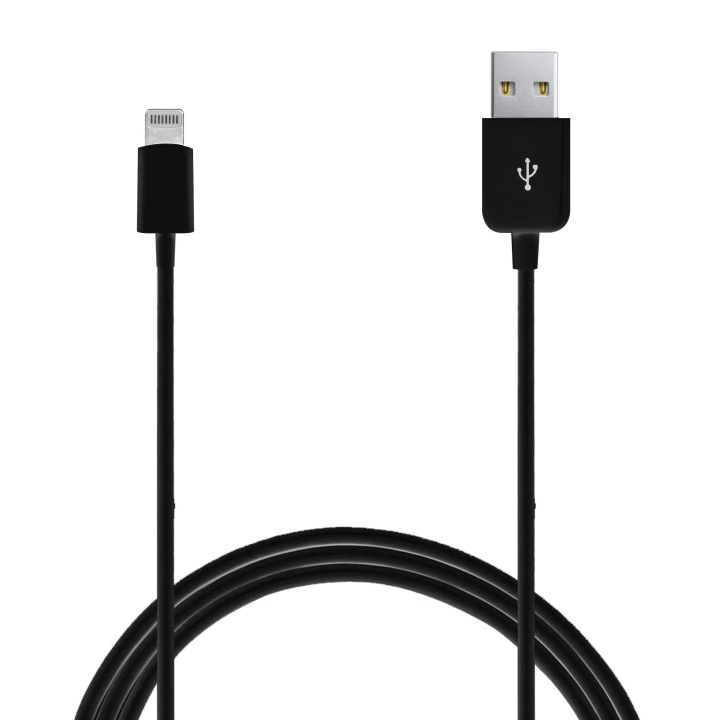 Puro USB-A - Lightning MFI kabel, 1m, svart ryhmässä ÄLYPUHELIMET JA TABLETIT / Laturit & Kaapelit / Kaapelit / Lightning kaapelit @ TP E-commerce Nordic AB (C60621)