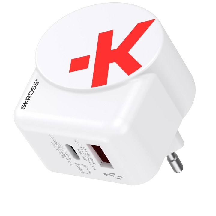 SKROSS EU USB Charger AC45PD - C to C cable included ryhmässä KOTI, TALOUS JA PUUTARHA / Sähkö & Valaistus / Matkasovittimet @ TP E-commerce Nordic AB (C60625)