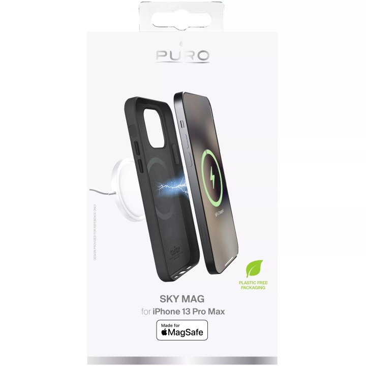 Puro iPhone 13 Pro Max SKYMAG Cover Leather Look, Black ryhmässä ÄLYPUHELIMET JA TABLETIT / Puhelimen suojakotelo / Apple / iPhone 13 Pro Max / Kuoret @ TP E-commerce Nordic AB (C60733)