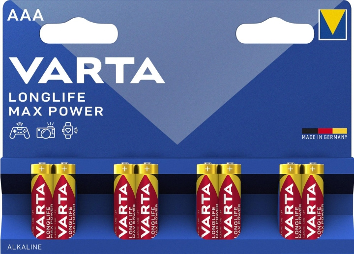 Varta Longlife Max Power AAA 8 pakettia (B) ryhmässä KODINELEKTRONIIKKA / Paristot & Laturit / Akut / AAA @ TP E-commerce Nordic AB (C60774)