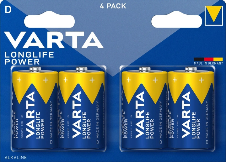 Varta Longlife Power D 4 Pack ryhmässä KODINELEKTRONIIKKA / Paristot & Laturit / Akut / Muut @ TP E-commerce Nordic AB (C60782)