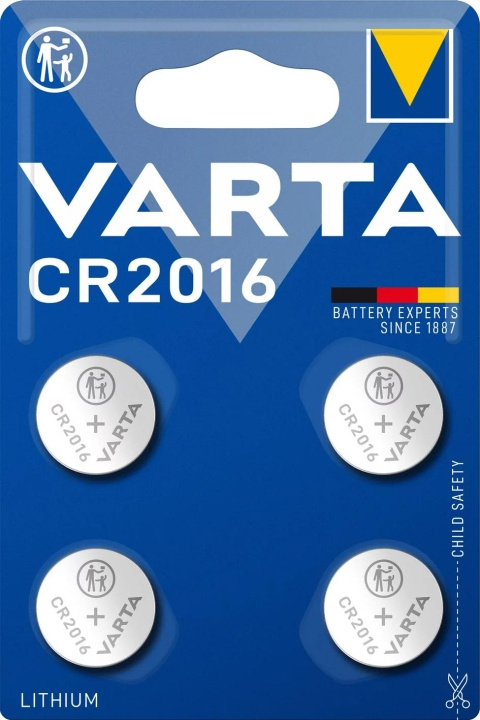 Varta CR2016 Lithium Coin 4 Pack ryhmässä KODINELEKTRONIIKKA / Paristot & Laturit / Akut / Nappiparistot @ TP E-commerce Nordic AB (C60799)