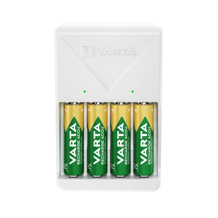 Varta Plug Charger, includes 4x AA 2100 mAh ryhmässä KODINELEKTRONIIKKA / Paristot & Laturit / Paristolaturi @ TP E-commerce Nordic AB (C60816)