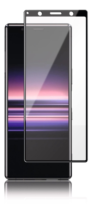 panzer Sony Xperia 5, Curved Glass, black ryhmässä ÄLYPUHELIMET JA TABLETIT / Puhelimen suojakotelo / Sony @ TP E-commerce Nordic AB (C60826)