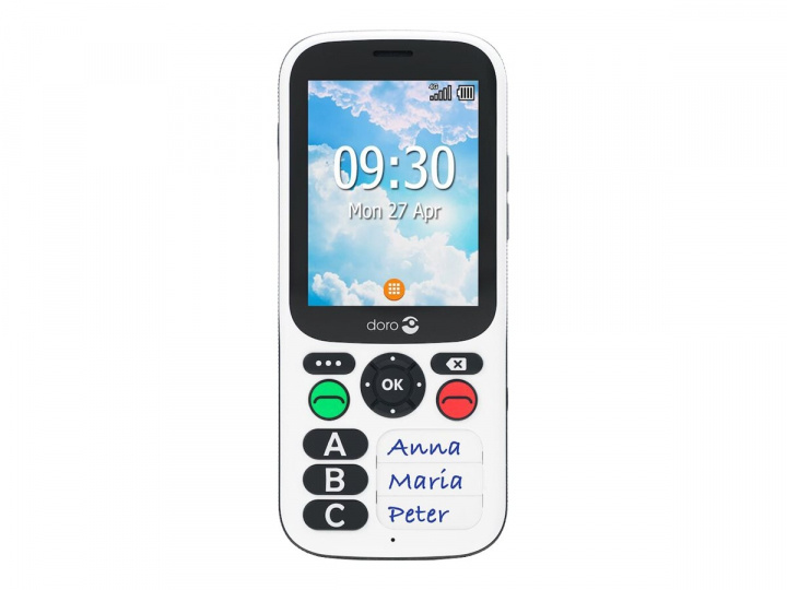 Doro 780X 2.8 4GB Svart Vit ryhmässä ÄLYPUHELIMET JA TABLETIT / Kännykät & smartphones @ TP E-commerce Nordic AB (C60942)