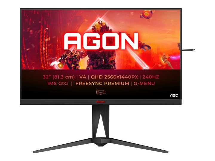 AOC AGON AG325QZN 31.5 2560 x 1440 (2K) HDMI DisplayPort 240Hz Pivot-skärm ryhmässä TIETOKOONET & TARVIKKEET / Näytöt / Tietokonenäytöt @ TP E-commerce Nordic AB (C61357)