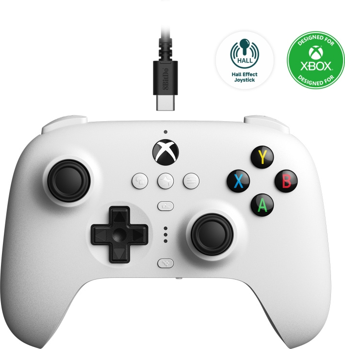 8Bitdo Ultimate Wired Controller - Hall Edition -langaton peliohjain, valkoinen, Xbox / PC ryhmässä KODINELEKTRONIIKKA / Pelikonsolit & Tarvikkeet / Xbox Series X / Tarvikkeet @ TP E-commerce Nordic AB (C61646)