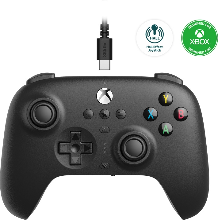 8Bitdo Ultimate Wired Controller - Hall Edition -langaton peliohjain, musta, Xbox / PC ryhmässä KODINELEKTRONIIKKA / Pelikonsolit & Tarvikkeet / Xbox Series X / Tarvikkeet @ TP E-commerce Nordic AB (C61647)