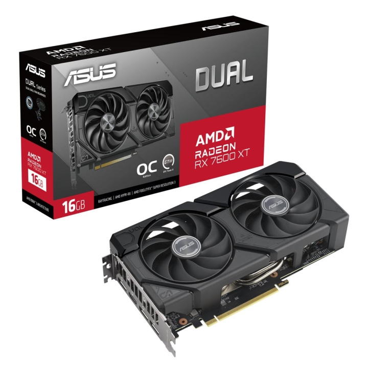 ASUS Dual Radeon RX 7600 XT 16GB 16GB OC Edition ryhmässä TIETOKOONET & TARVIKKEET / Tietokoneen komponentit / Näytönohjaimet @ TP E-commerce Nordic AB (C61737)