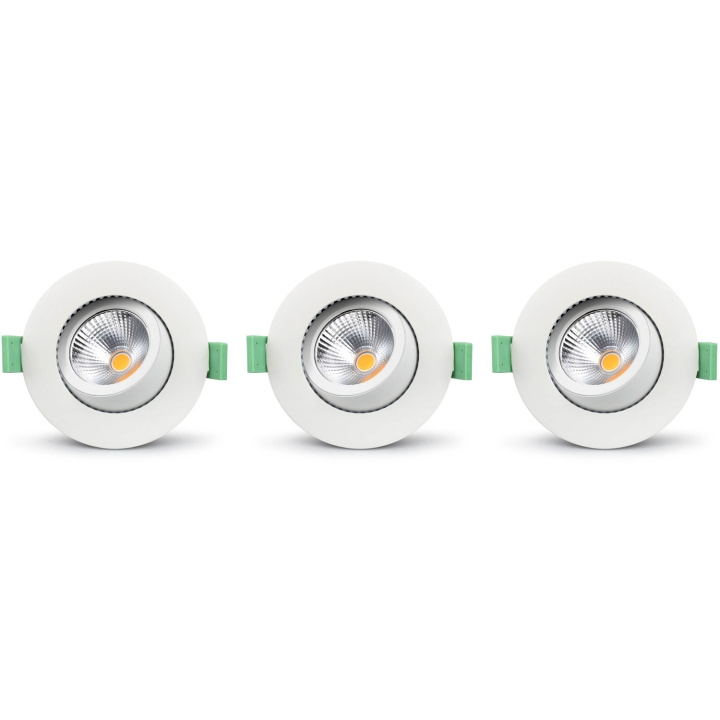 Llitt Lisa Dimbar Infälld downlight 3000K 600lm IP65 3-pack Vit ryhmässä KODINELEKTRONIIKKA / Valaistus / Kattolamput @ TP E-commerce Nordic AB (C62143)