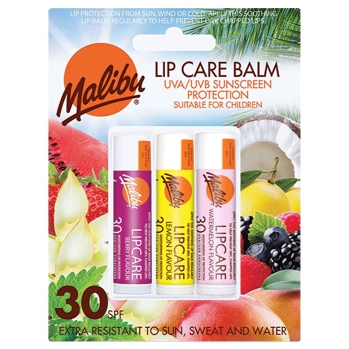 Malibu Lip Care Balm SPF30 3x5g ryhmässä KAUNEUS JA TERVEYS / Meikit / Huulet / Huulivoide @ TP E-commerce Nordic AB (C62373)