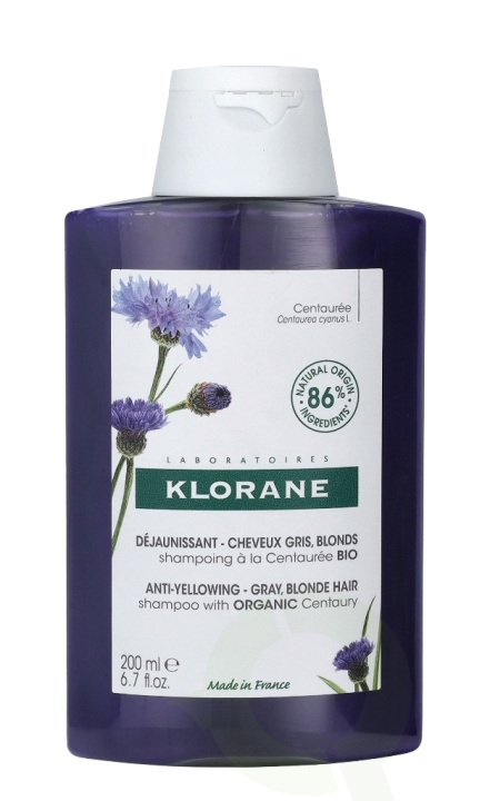 Klorane Anti-Yellowing Shampoo With Centaury 200 ml Gray, Blond Hair ryhmässä KAUNEUS JA TERVEYS / Hiukset &Stailaus / Hiustenhoito / Shampoo @ TP E-commerce Nordic AB (C62473)