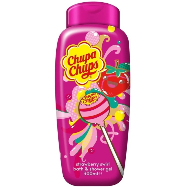 Chupa Chups Bath & Body Wash Strawberry Swirl 300ml ryhmässä KAUNEUS JA TERVEYS / Ihonhoito / Kehon hoito / Kylpy- ja suihkugeelit @ TP E-commerce Nordic AB (C62487)