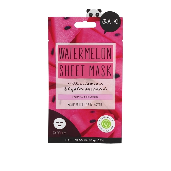 Oh K! Hydrating Watermelon Sheet Mask With Hyaluronic Acid ryhmässä KAUNEUS JA TERVEYS / Ihonhoito / Kasvot / Naamiot @ TP E-commerce Nordic AB (C62491)