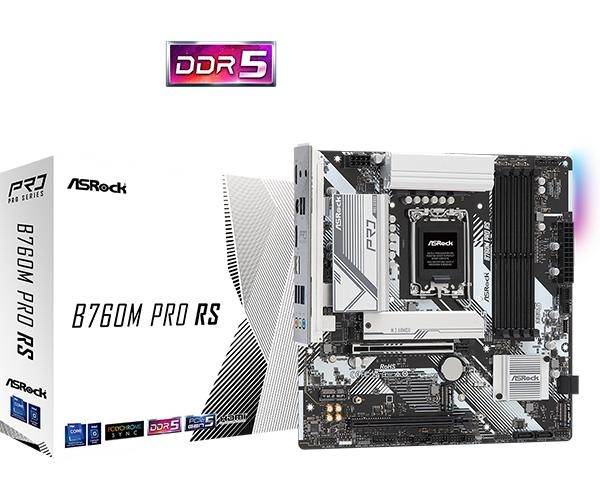 ASRock B760M Pro RS, mATX DDR5 LGA1700 ryhmässä TIETOKOONET & TARVIKKEET / Tietokoneen komponentit / Emolevyt @ TP E-commerce Nordic AB (C62555)