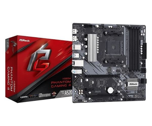 ASRock A520M Phantom Gaming 4 - mATX - A520 - AM4 - Moderkort ryhmässä TIETOKOONET & TARVIKKEET / Tietokoneen komponentit / Emolevyt @ TP E-commerce Nordic AB (C62648)