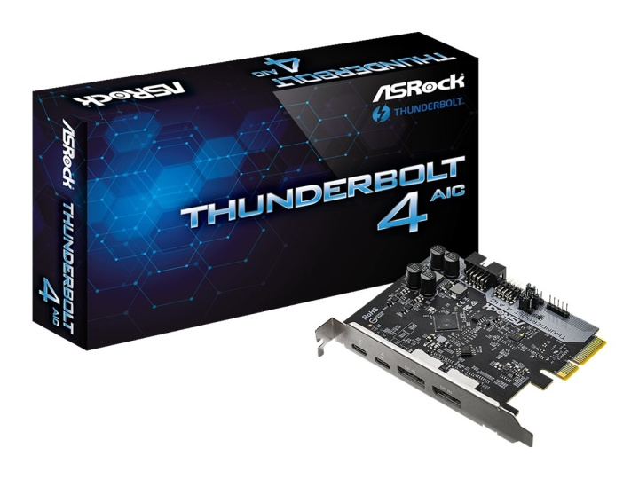 ASRock Thunderbolt 4 AIC Thunderbolt adapter PCI Express 3.0 x4 40Gbps ryhmässä TIETOKOONET & TARVIKKEET / Verkko / Verkkokortti / PCI Express @ TP E-commerce Nordic AB (C62655)