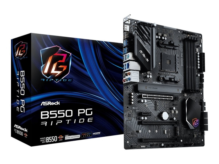 ASRock B550 PG Riptide ATX AM4 AMD B550 ryhmässä TIETOKOONET & TARVIKKEET / Tietokoneen komponentit / Emolevyt @ TP E-commerce Nordic AB (C62658)